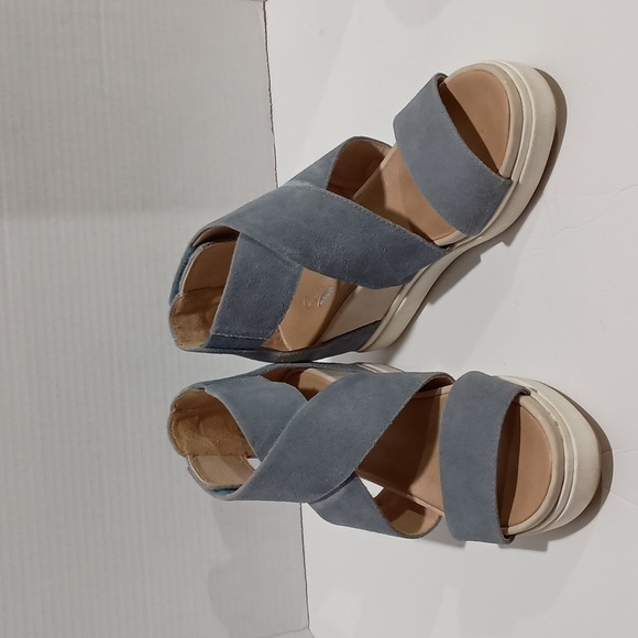 Dr Scholl's Scout High Suede Velcro Closure Wedge Heel Sandals Size 7 - Picture 1 of 11